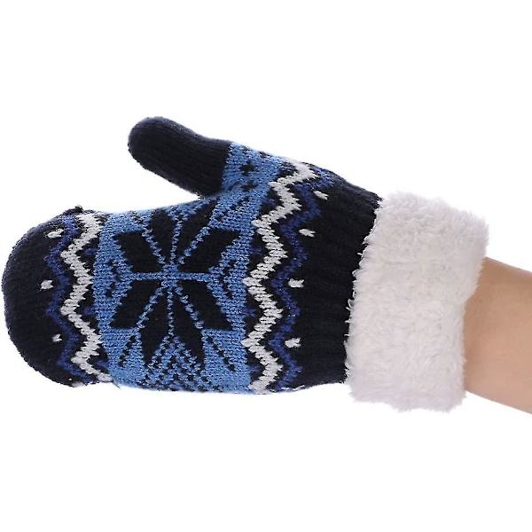 Vinterhandskar Tjocka Snöflinga Barnhandskar Plysch Stickade Vantar Varma Mjuka Skyddande Handskar Vinter Utomhus