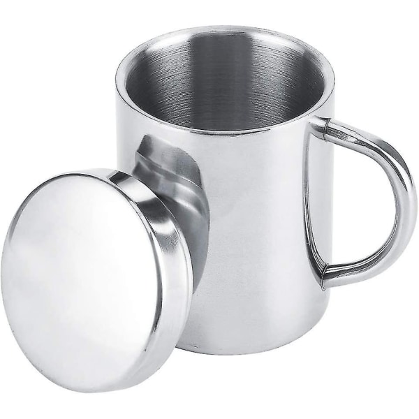 Stainless Steel Coffee Mugs, Double Wall Mug With Lid And Handle For Hiking Camping Mug