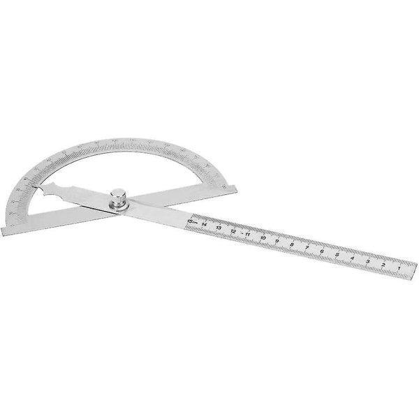 0-180 graders vinkelmåler i rustfrit stål, Goniometer Goniometer 15 cm lineal med låsemøtrik, 1 pakke