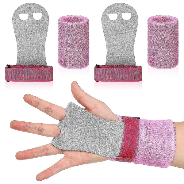 4 stk Gymnastikgreb og armbånd Bargreb Håndfladebeskyttelse og håndledsstøttebånd til børnetræning