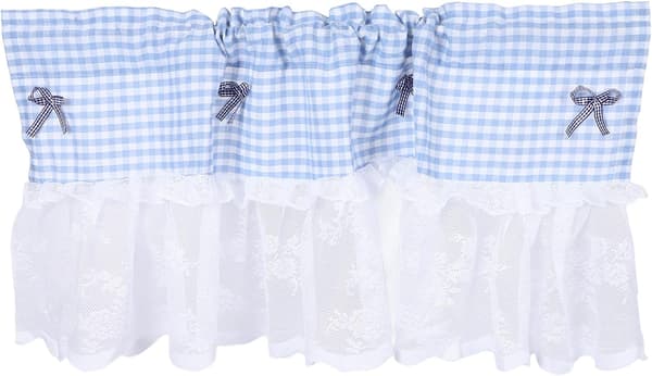 Fönster Kort Gardin Halvrutig Kort Gardin Polyester Blå Elegant Modern