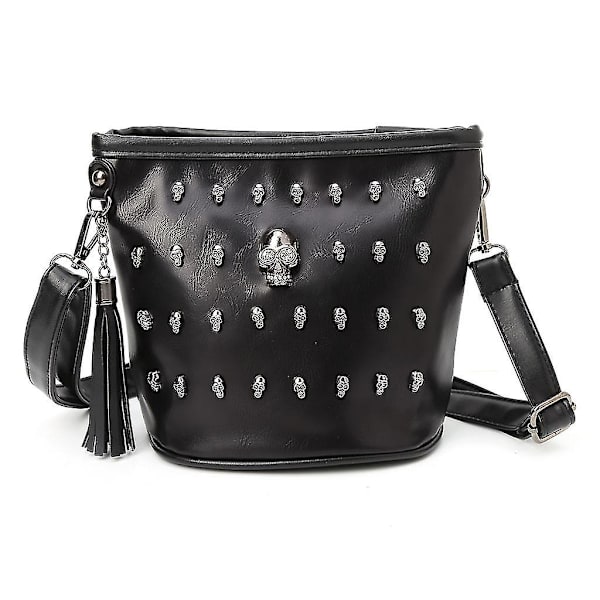 Mote-veske for kvinner, Skull Punk Goth Tassel Messenger Shoulder Bag Crossbody Handbag