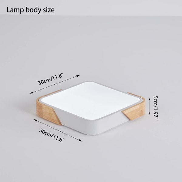 LED Taklamper, Moderne Taklampe i Tre, Kvadratisk Flush Mount Taklampe