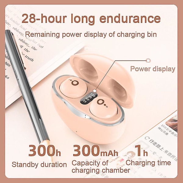 Nyt 8m Mini Bluetooth Headset 5.3 Invisible Earbuds Trådløse hovedtelefoner Tws Sport Noise Reduction In-ear Musical Home Headphones Skin Color