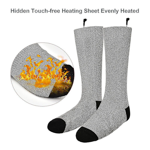 2 kpl 2200mAh Akkuja Sukat Virta 3-vaihteinen Säädin Indikaattorilamppu USB Latautuva Sähköisille Lämmityssukille Gray socks