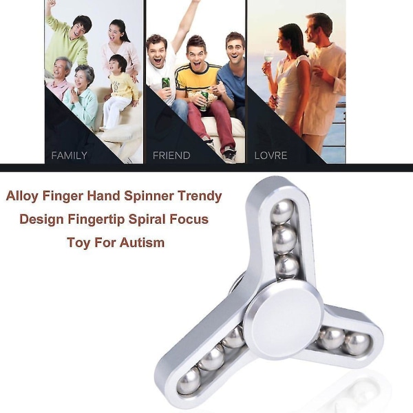 Fingertop 9 Beads Alloy Triangulär Hand Spinner För Barn Vuxen Anti Stress