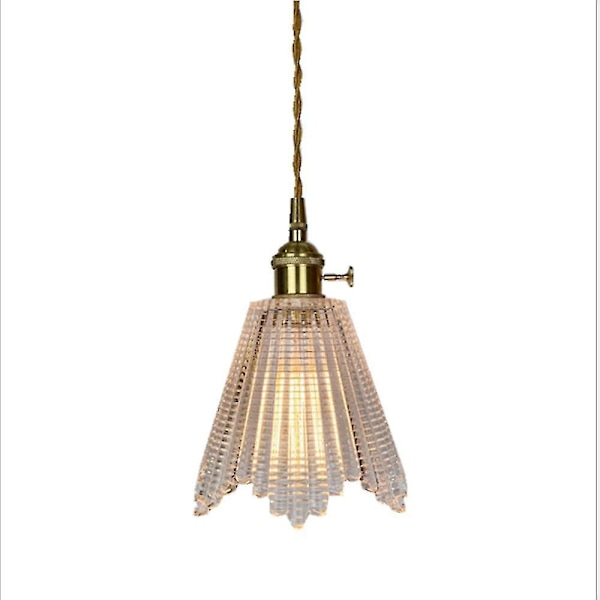 Retro Messing Glas Lysekrone Japansk Stil Sengelampe