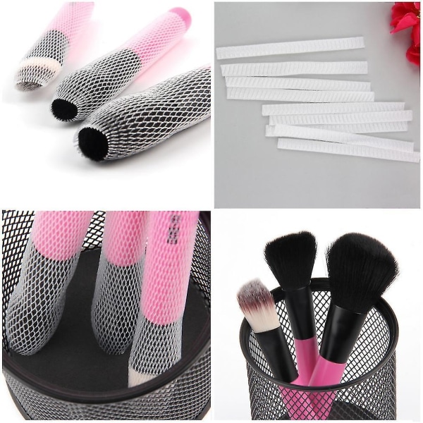 10 Pcs Cosmetic Brush Pen Netting Cover Mesh Protectors