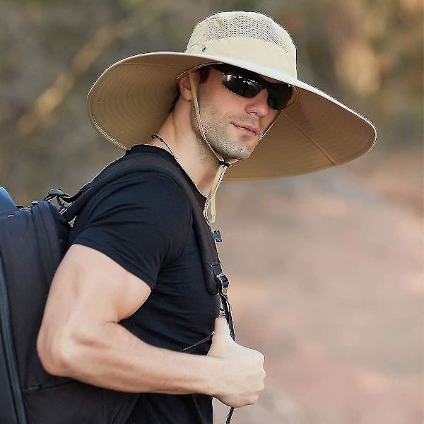 Super Laaja Reuna Bucket Hat Upf50+ Vedenkestävä Aurinkohattu Kalastukseen Vaellukseen Leirintään C03*khaki