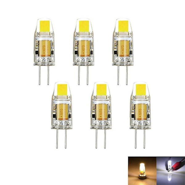 6 stk G4 2W 1LED Dimmbare Maislys AC12VDC12V Hvit Varmt