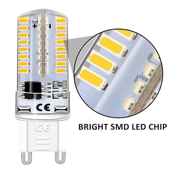 6 kpl G9 LED-lamput 3W 250lm 64LED:tä, himmennettäviä