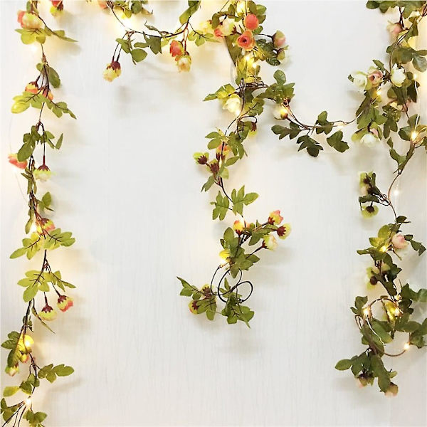 Solcelle Ivy Leaf Rose Leaf Lysstreng Udendørs LED