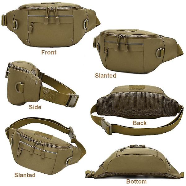 Taktisk Midjeväska, Nylon Oxford Utility Multifunktionell Edc Crossbody Rem Väska Bröst Ryggsäck (brun)