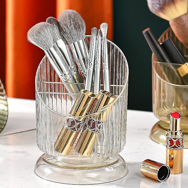 Irregulær Cylinder Makeup Opbevaringsboks Plastik Hvid