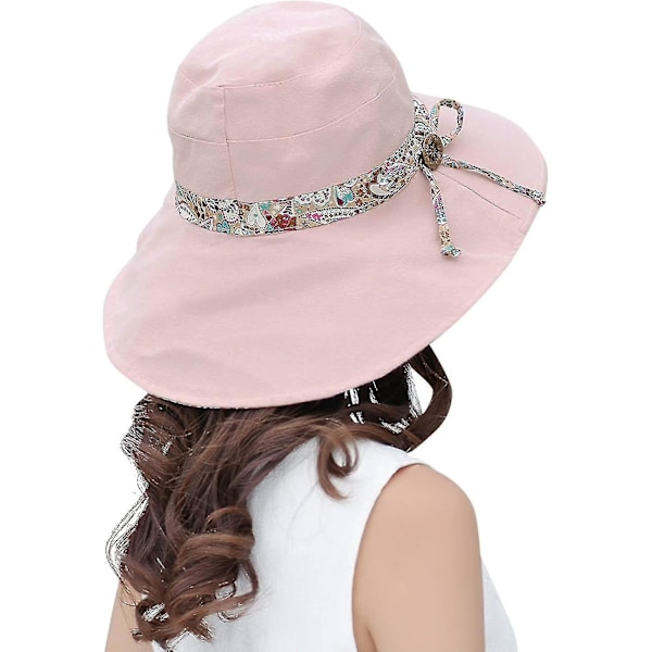 Hagehatt og caps Solhatter for kvinner Bredbremmet sammenleggbar solhatt UV-beskyttelse Strand solcaps