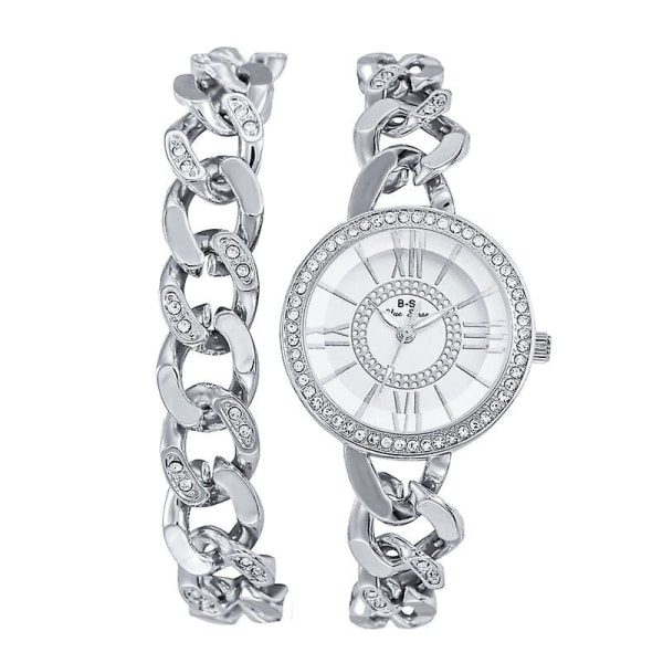 Lätt lyx watch Roman Urtavla Full Diamond Quartz Watch Mode Enkel watch Silver