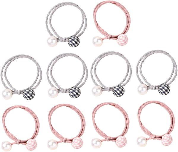 10 st elastisk hårring Chic hårband Bollrep Hästhållare för flickor Flätade slipsar Slumpmässig färg