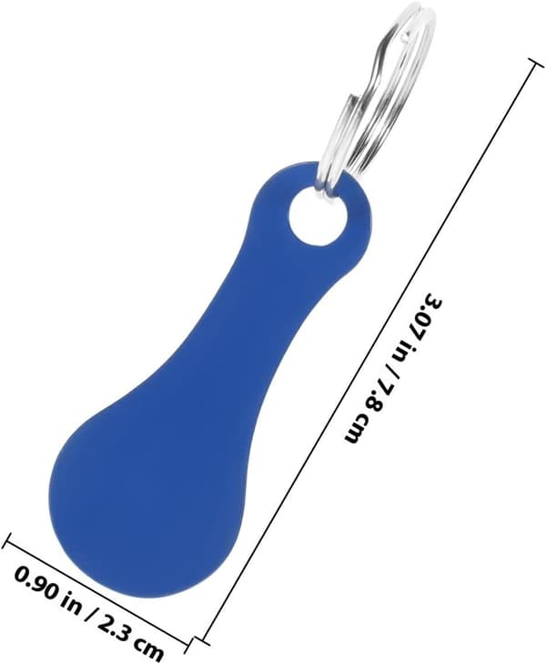 5 stk. handlevognsmynt nøkkelring i rustfritt stål, klassisk elegant design, solid, ikke lett å bryte anheng
