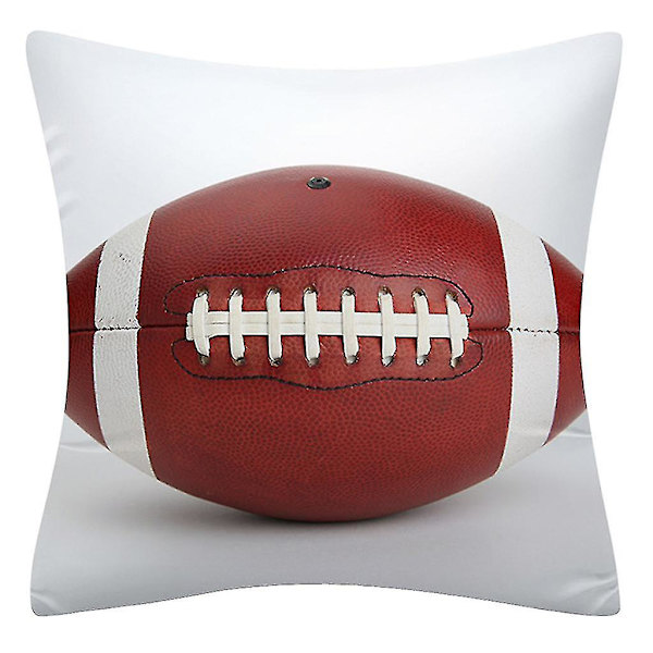 Sport Rugby Fotboll Basketboll Kuddfodral 3D Digitaltryck Peach Sammet Dekorativ Kvadratisk Kuddfodral-storlek9