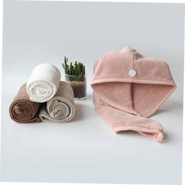 2 stk. mikrofiber hårhætte, absorberende håndklædeindpakning, sovehætte, hurtigtørrende hår, tilfældig farve