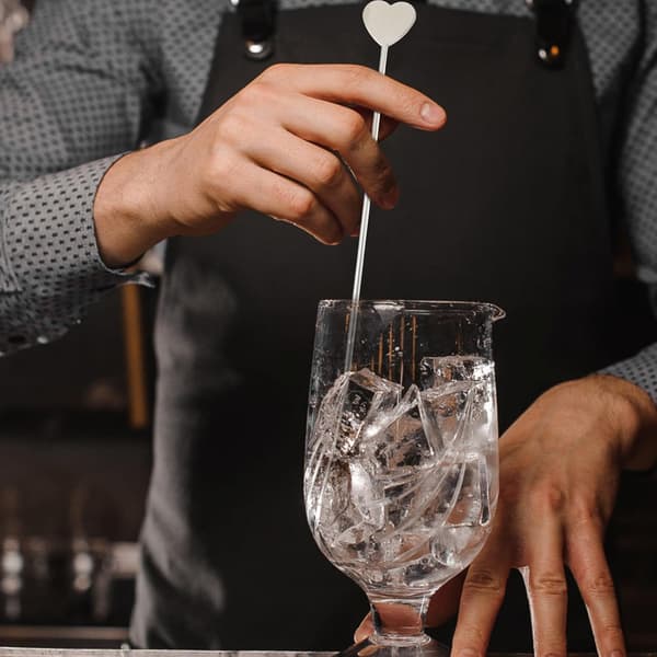 2 st omrörare i rostfritt stål för drinkar, robusta cocktailpaddlar
