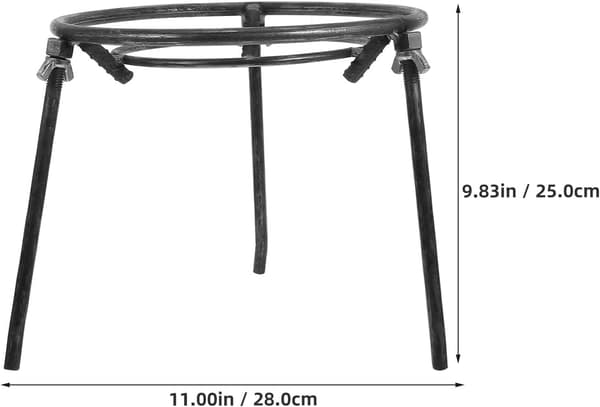 Bærbart avtakbart bålstativ 280 mm dobbel ring 24 cm høyde metall utendørs