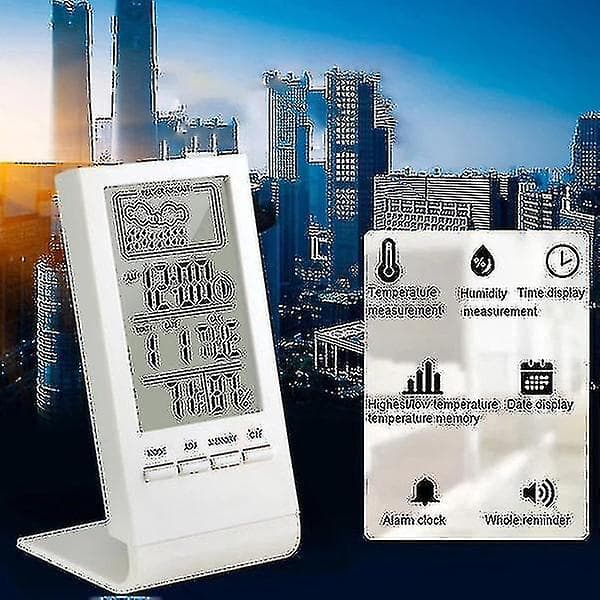 LED Digital Klocka Termometer Hygrometer Mätare Indikator Väckarklocka
