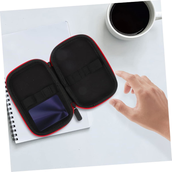 2 stk. Nylon Hovedtelefon Opbevaringsboks til Mini Kamera Harddisk Datakabel Sort Lynlåsetui
