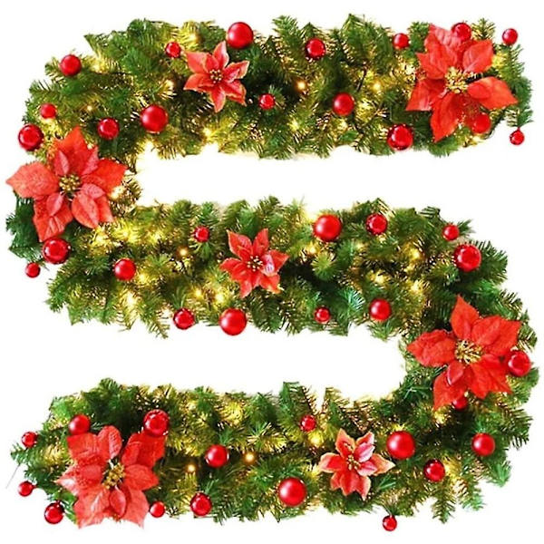Julkrans i Rattan 2,7m med LED-ljusslinga Lyxiga Dekorationer
