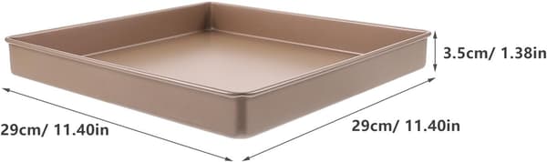 Firkantet bageform i kulstofstål, non-stick bageplade med multifunktionelt design, gylden farve, robust