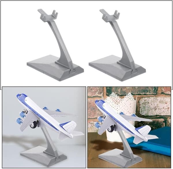 3 stk grå plast flyholder displaystativ for flymodellstøtte