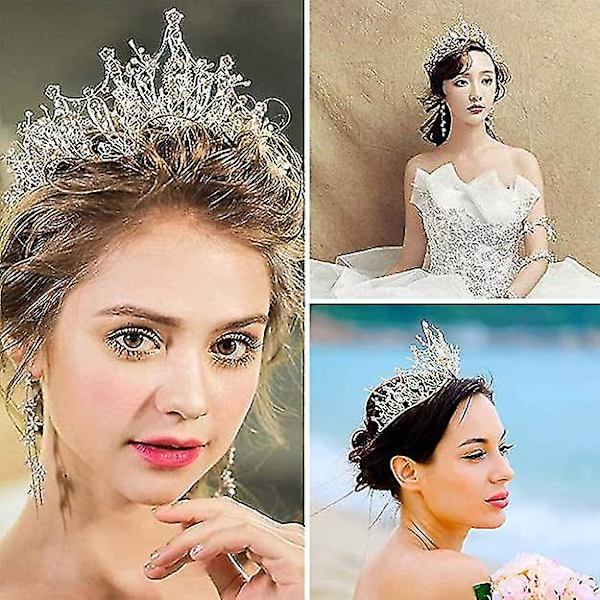 Bryllupskrystalltiara Bryllups Rhinestone Krone Prinsesse Brud