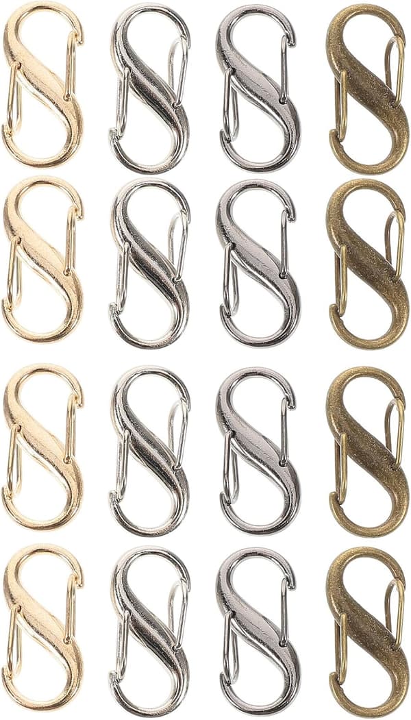 16 stk justerbare metallkjedespenner for forkorting av veskestropper, multifunksjonelle selespenner