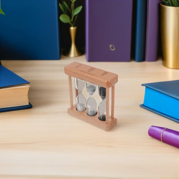 Sandtimer i tre, timeglass 1/3/5 minutter, ikke-digital timer for presis tidsstyring