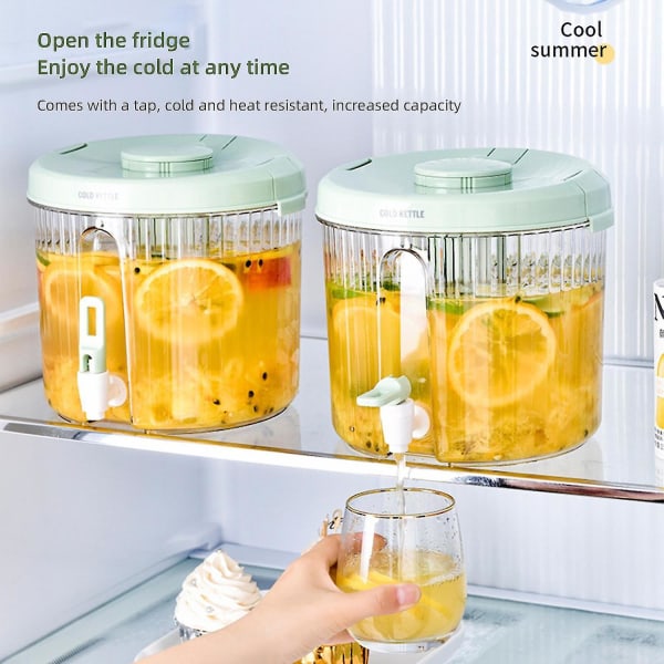 Drikkedispenser i glass Spigot Jar Drikke Kjøleskapslokk