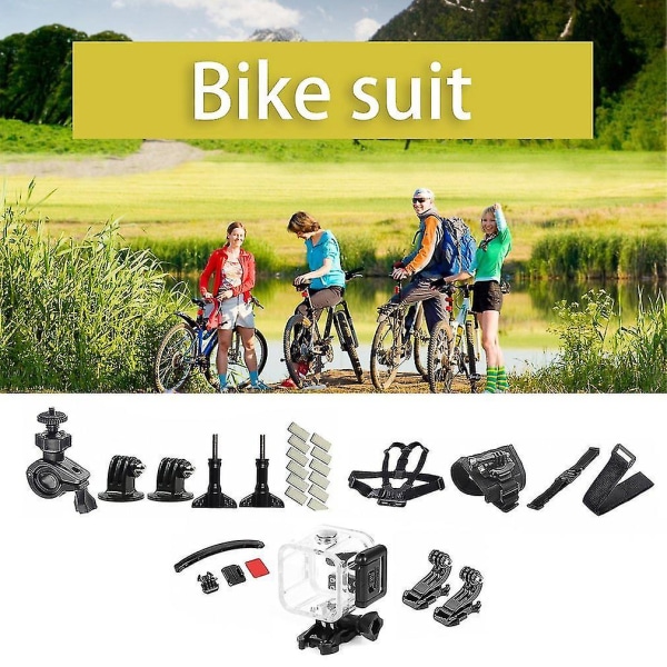 18-dels Multifunktionell Actionkamera-Set Go Pro-paket