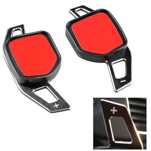 Rattspärrväxelväxlare Biltillbehör Aluminiumförlängningar för A1 A3. (svart+röd)(2st)