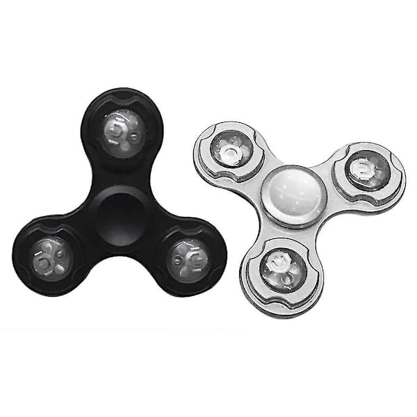 Kraftfull Underbar Fingertopp Metall med LED-Ljus Handspinner Stressreducerande