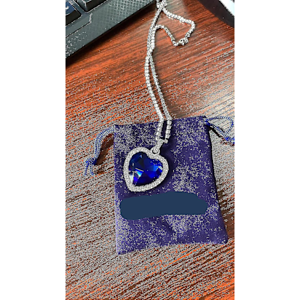 Blå Kristall Hjärta Kärlek Forma Halsband Smycken, Hjärtat Av Havet Halsband Från Titanic Kristall Hänge För Kvinnor Present