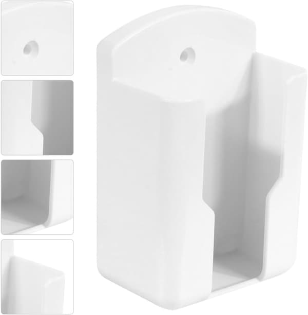 Väggfjärrkontrollfodral Vit Plast Väggmonterad Förvaringslåda Enkel Look Multifunktionell Organizer