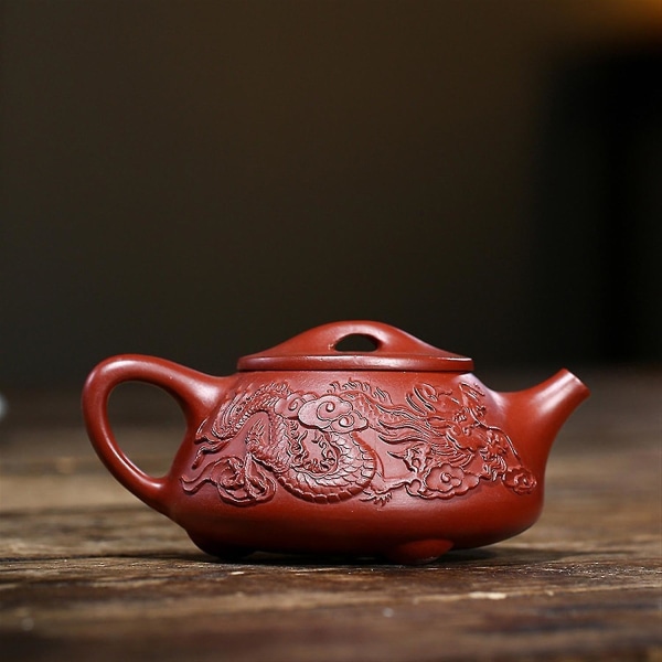 Stor rød tekanne Håndhaug Dragon Stone Scoop Kung Fu Tea