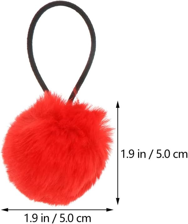 12 stk. Pom Ball Elastiske Hårelastikker Sæt, Fluffy Hestehaleholdere med Bløde Pomponer til Skolehårtilbehør