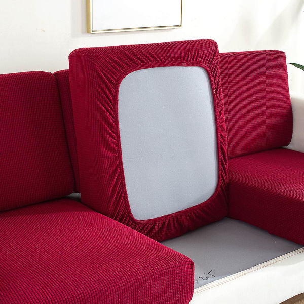 Ren Färg Tjock Elastisk Soffaöverdrag Modern Minimalistisk Soffa red