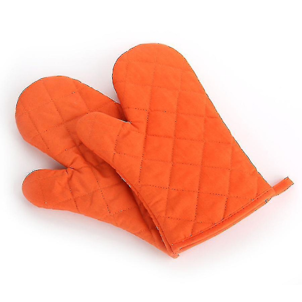 Värmebeständiga Ugnsvantar Tjocknade Värmebeständiga Ugnsvantar Grytställ Ugnsvantar, Bomull, 1 Par Orange