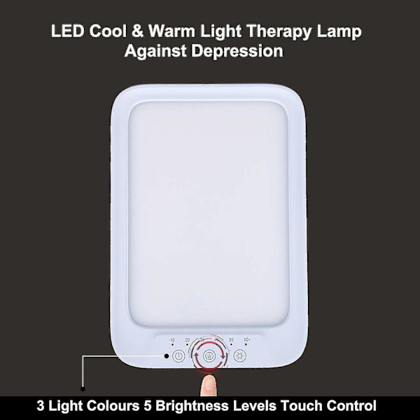 LED Dagslyslampe 20000 Lux Kold Varmt Lys Terapi Lampe Mod Depression 3 Lysfarver 5 Brig-yuhao