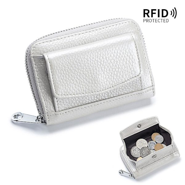 RFID-blocker Plånbok för Pengar, Mynt, Kort - Business Style för Kvinnor White