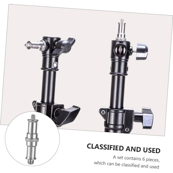 1/4 til 3/8 Adapter Gevindskrue Adapter Kit 3 stk. Studio Lysstativ Konverteringsskrue til Kameraudstyr