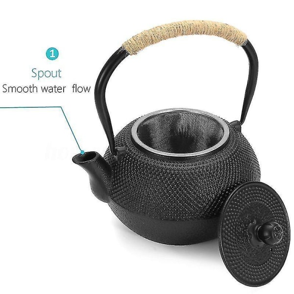 1,2l japansk Tetsubin Style Iron Tea Pot Vannkoker + Sil