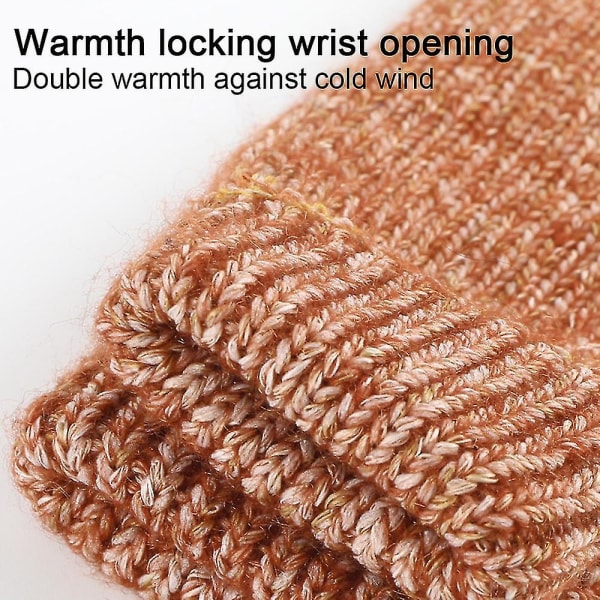 Kvinnors vinterhandskar för kallt väder, manschetttextning thermal handskar för körning