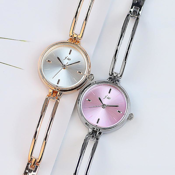 Nyt Moderigtigt Simpel Elegant Kvinders Ur Til Studerende Elektronisk Kvartsur Gold strap white plate
